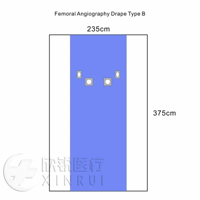 Campo de angiografía femoral estéril tipo B