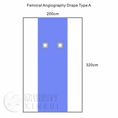 Campo de angiografía femoral estéril tipo a