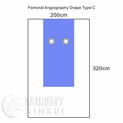 Campo de angiografía femoral estéril tipo C